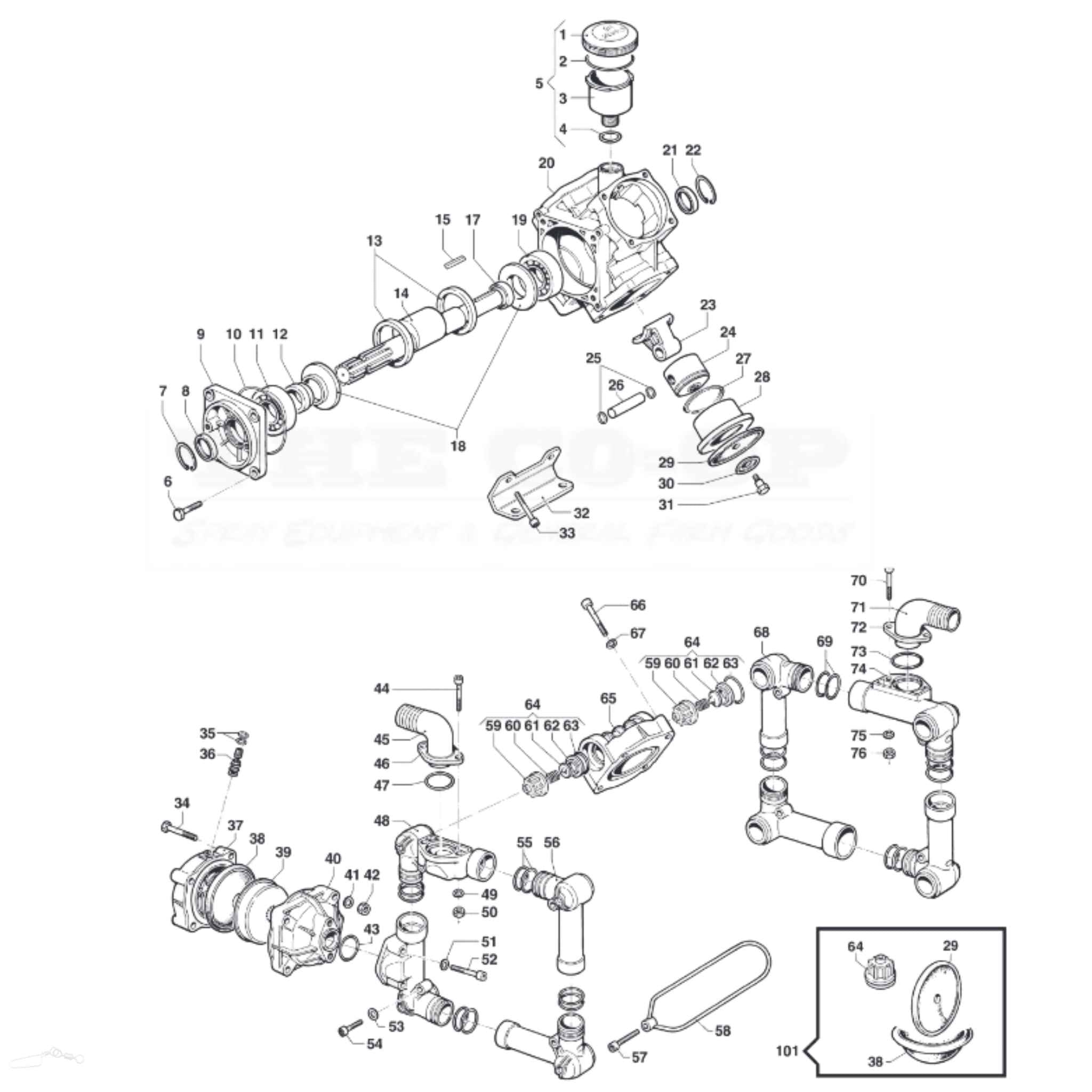 Silvan Diaphragm pump spare parts / Comet Diaphragm pump spare parts