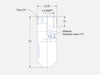 Technical drawing of a plumbing fitting with dimensions and material details.