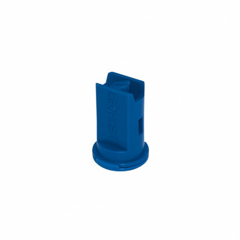 Blue plastic component on a white background