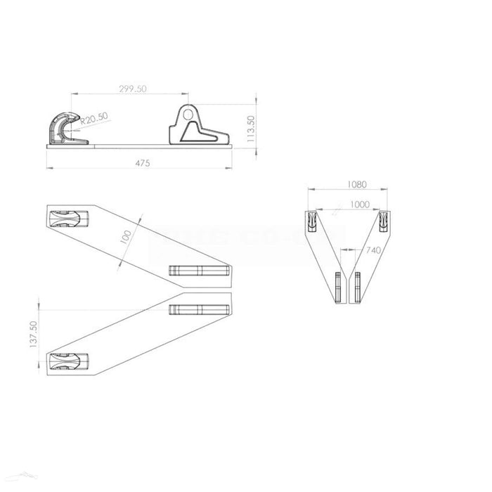 Loader Quick Attachment Bracket Dimensions