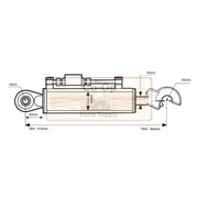 Technical dimension diagram of a cylindrical mechanical component with mounting holes and measurement labels, shown on a white background with a faint Farm Supply watermark.