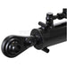 Black hydraulic cylinder on a white background