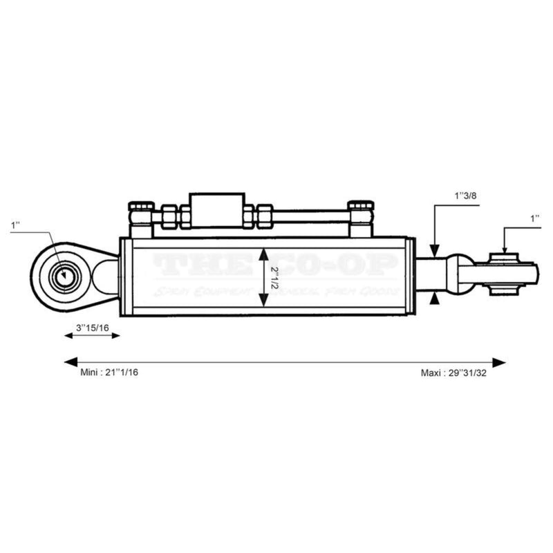 Technical drawing of a mechanical component with dimensions labeled