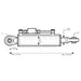 Technical drawing of a mechanical component with dimensions labeled