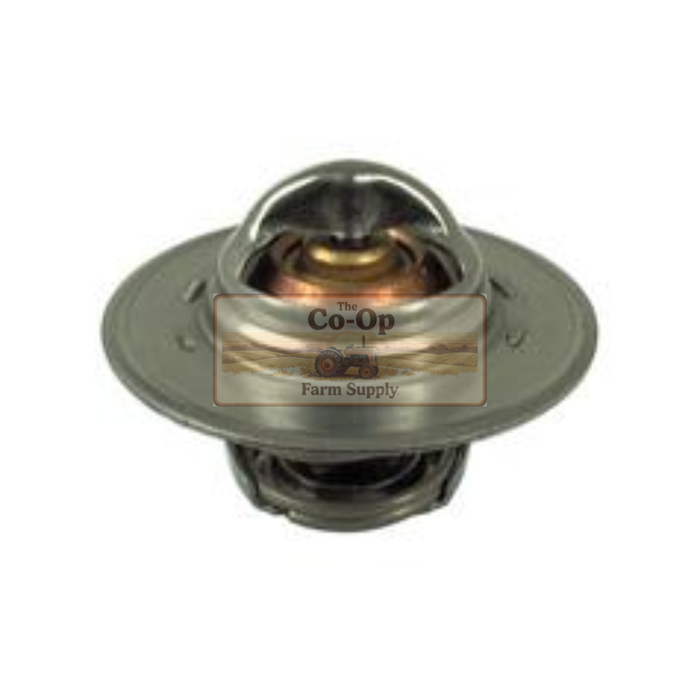 Engine thermostat with 'The Co-Op Farm Supply' label on a white background
