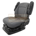 Gray tractor seat with black base on a white background, featuring The Co-Op Farm Supply logo.