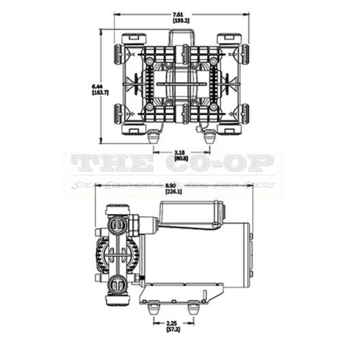 Everflo Diaphragm pump 1013EFHP2000 dimensions