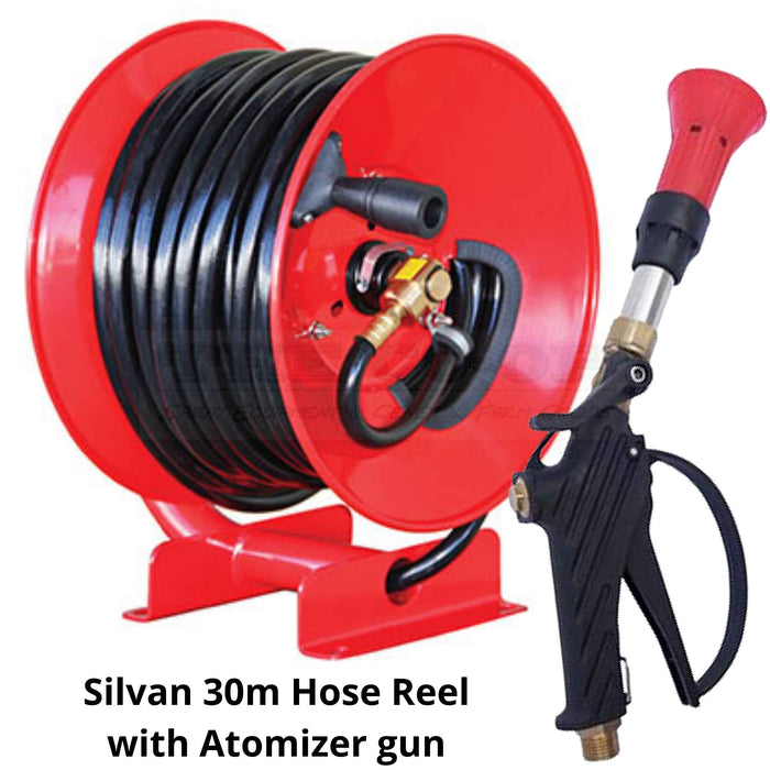 Silvan 30m Hose reel with Atomiser + Spray gun