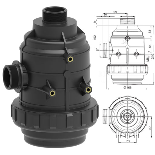 ARAG, Suction Filter, 1-1/2 Ports & 45mm long inlet 