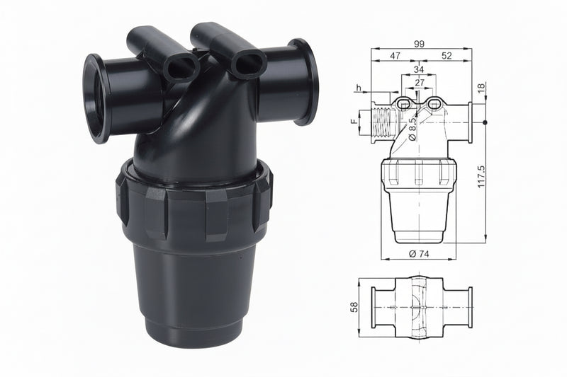 Inline Pressure filter 1/2" female threads - THE CO-OP