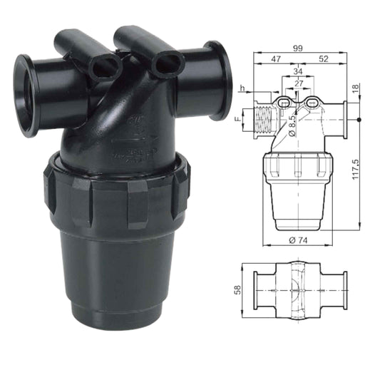 Inline Pressure filter 1/2" female threads - THE CO-OP