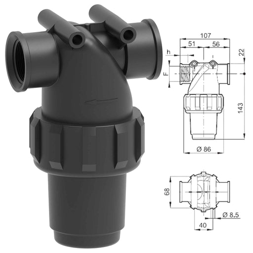 ARAG 1" inline pressure filter image