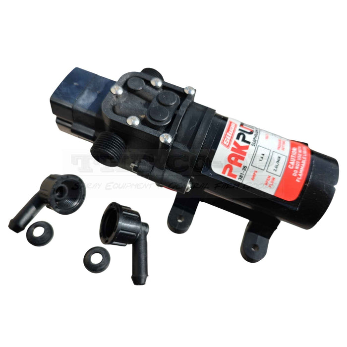 Silvan 381-35 Redline 12 volt Pak pump supplied with hose connection fitiings and gaskets