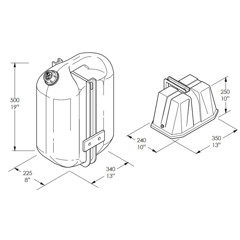 24 Litre 2-Sided Foam Marker Dimensions - THE CO-OP