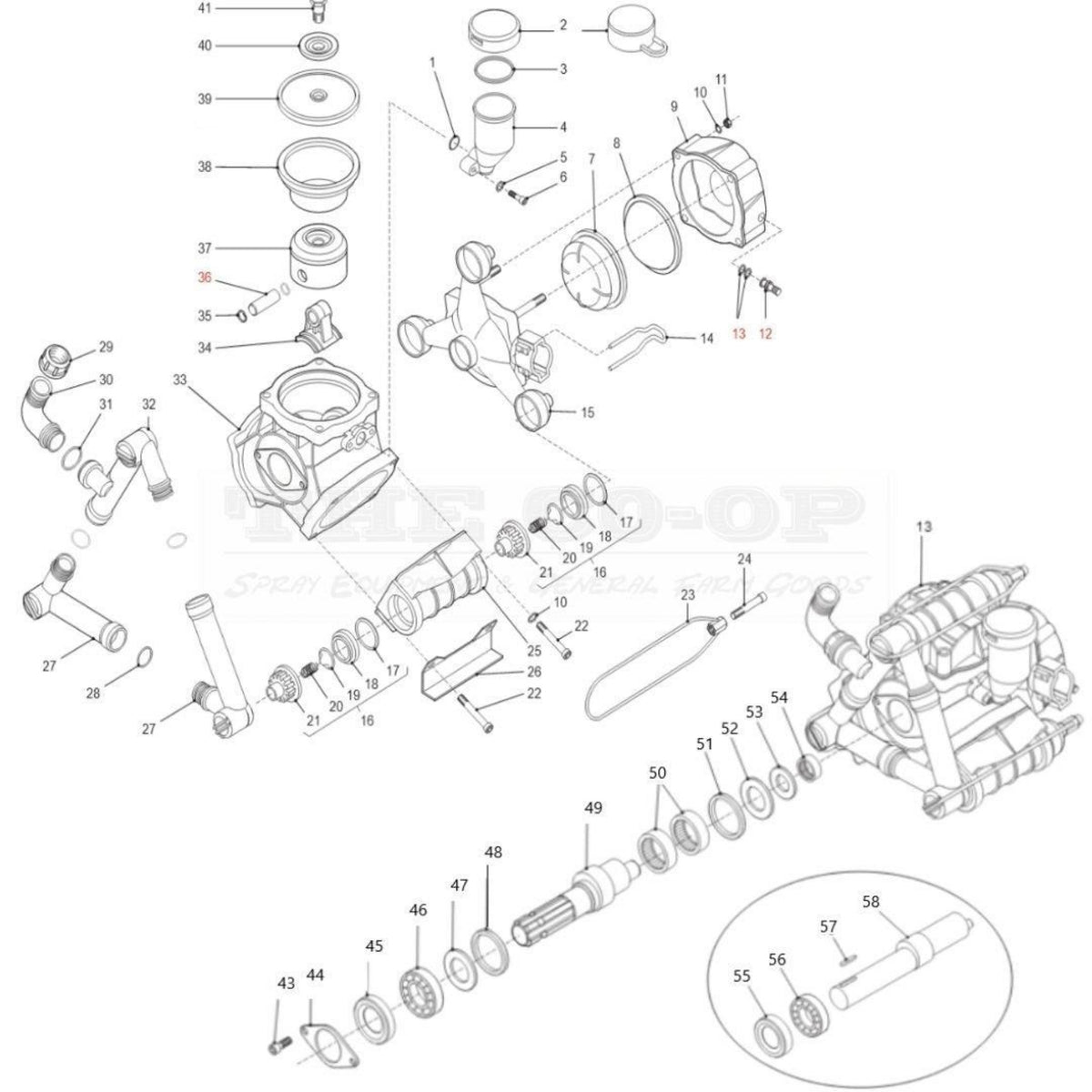 Silvan BP105/20 Diaphragm Pump Replacement Spare Parts