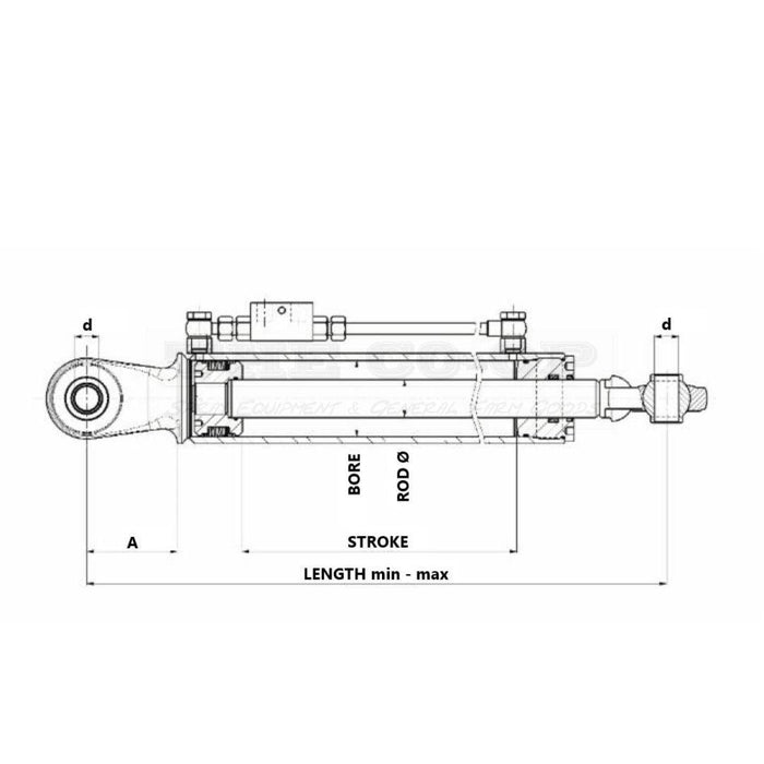 Hydraulic Top link ball end type drawing