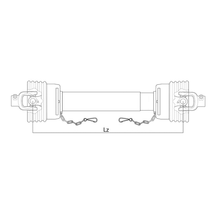 Line drawing PTO Shaft 560mm series 1 GARDLOC