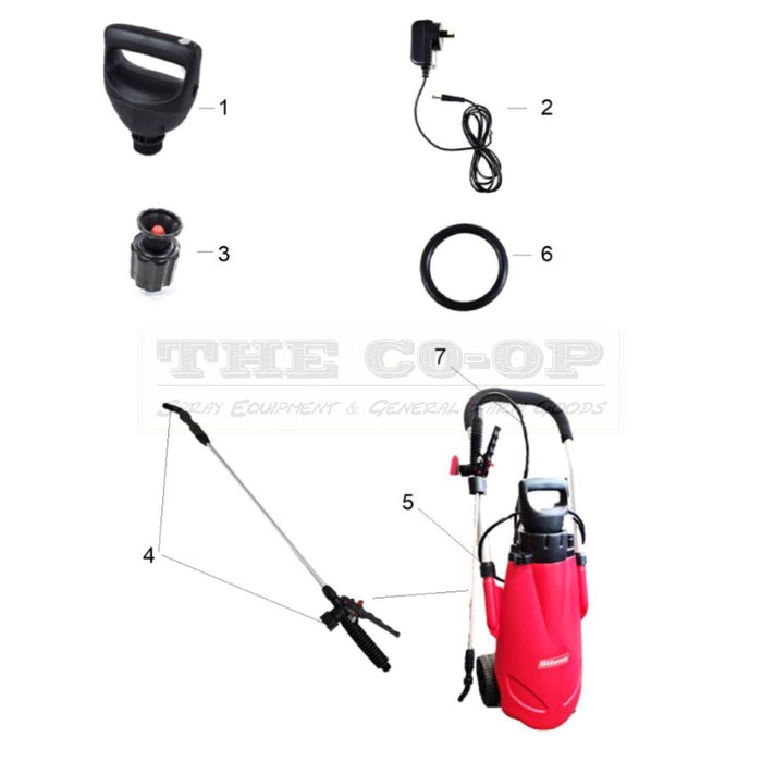 Silvan TR13-B Rechargeable trolley sprayer spare parts - THE CO-OP