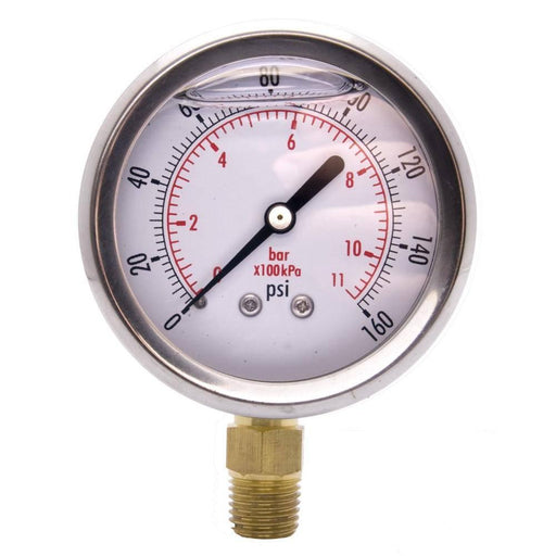 63mm Pressure Gauges 600Kpa up to 1000 Bar Bottom Entry - THE CO-OP