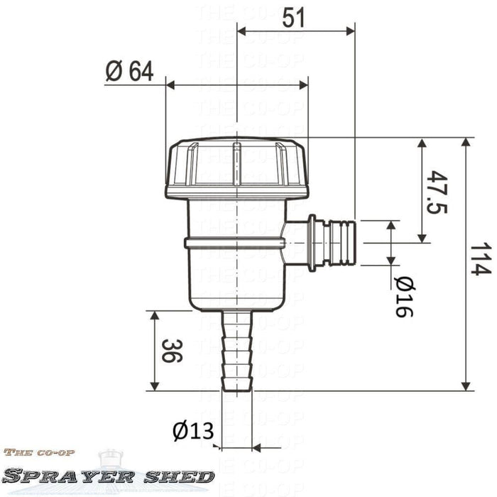 3D Quick Connect 12v pump suction filter - THE CO-OP