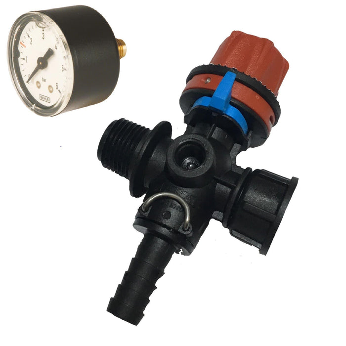 Pressure Control valve with threaded female mount with 40mm Pressure gauge - THE CO-OP
