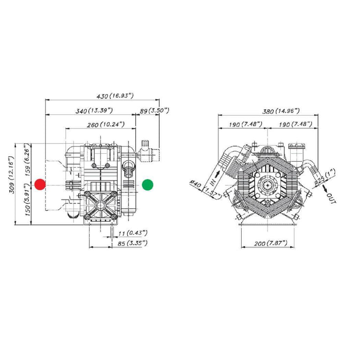 Bertolini POLY2136 126 L/min Diaphragm Pump - THE CO-OP