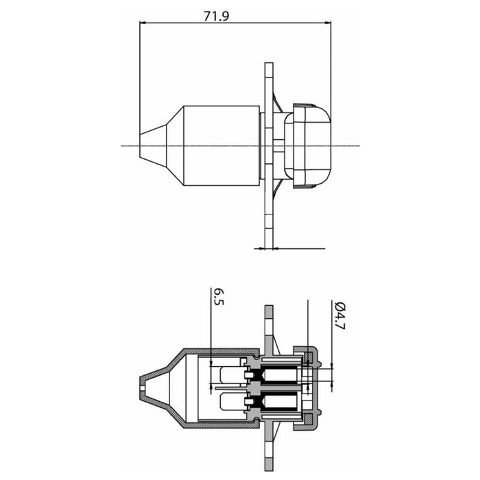 3 Pin Auxilary socket with 2 Bolt Mounting - Female Pins - THE CO-OP